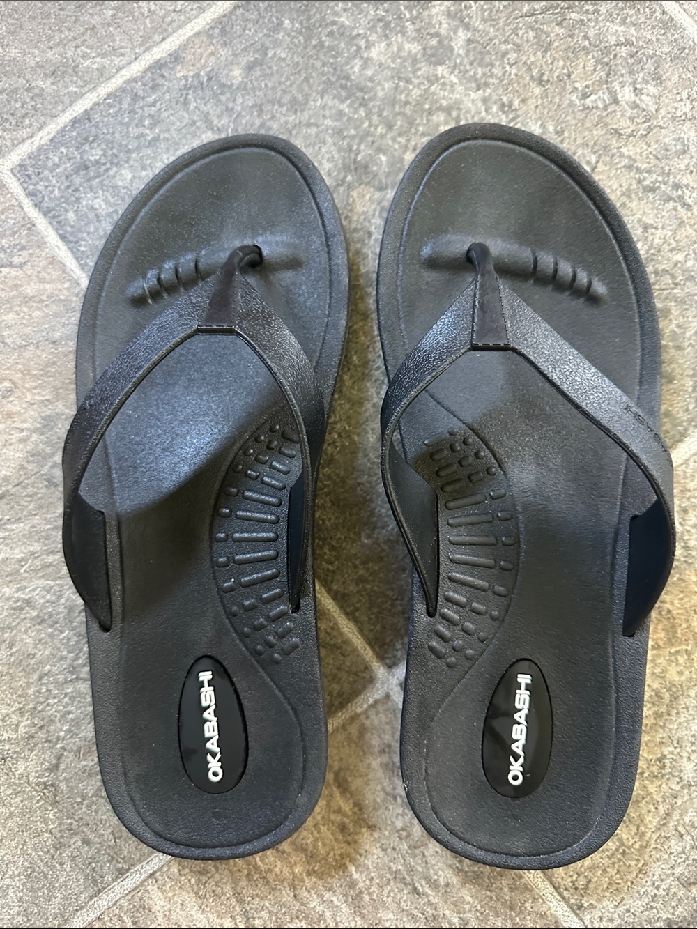 Okabashi Black Flip Flop Sandals